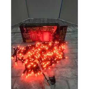 Tomb Town 300 Lights‎ Halloween Spike Mini Lights Orange NOS New 9 Feet